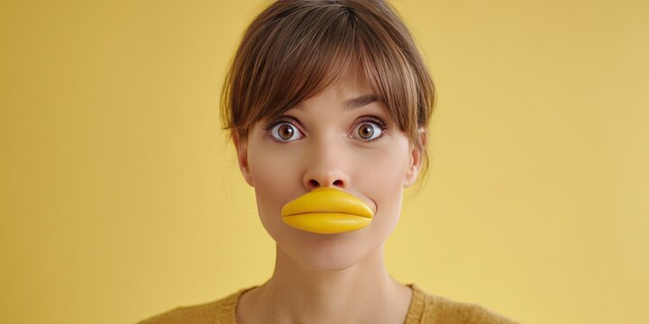 woman with duck face