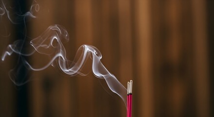 Burning Incense Sticks with Rising Smoke for Relaxation
