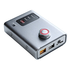 Obraz premium Brushed aluminum external hard drive - Premium data storage on white --v 7.0 --s 750