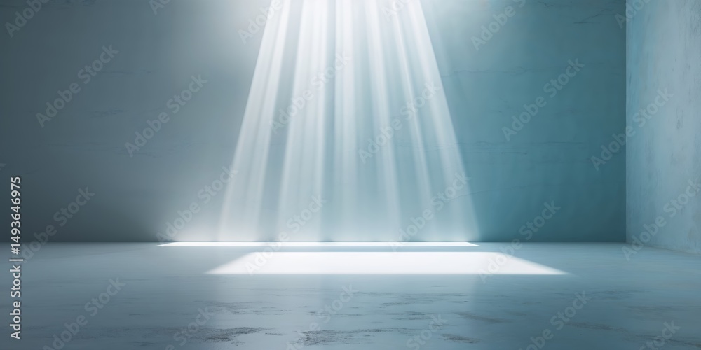 Poster light beams illuminate an empty space with a smooth surface in a minimalist setting during daylight 