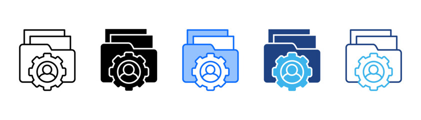 Data Management Icon Set With Multiple Style Collection 