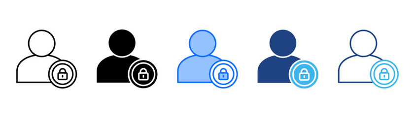 Private Account Icon Set With Multiple Style Collection 