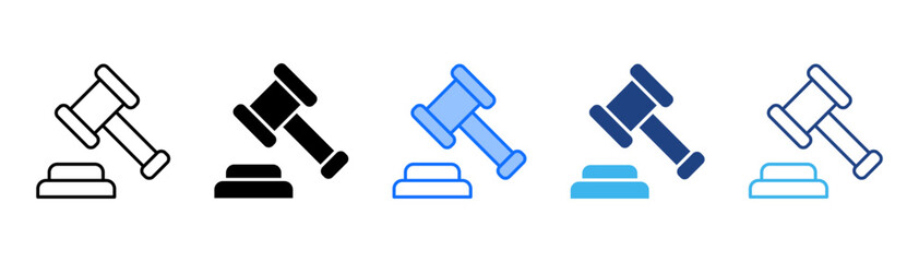 Law Icon Set With Multiple Style Collection 