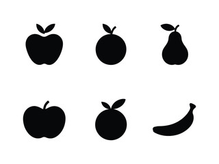 Vector Illustration of Solid Fruit Icons
