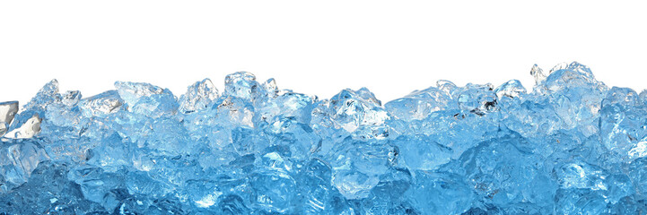 Obraz premium Cubes of clear ice on white background