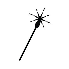 Sparkler Icon Black Silhouette
