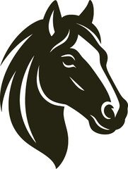 A clear and simple name for this image could be:
Horse head silhouette vector illustration with tribal and tattoo design elements