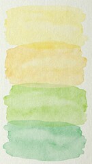 Obraz premium Abstract watercolor swatches in yellow and green shades on textured paper