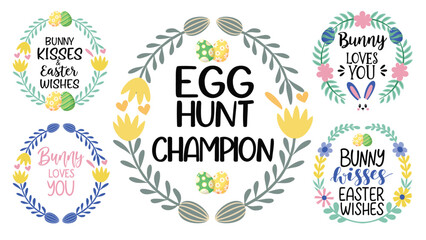 Whimsical Easter Quote Collection with Kisses and Egg Hunt