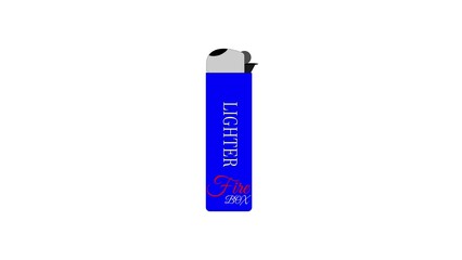 Blue Lighter design on white background for used to fire 
