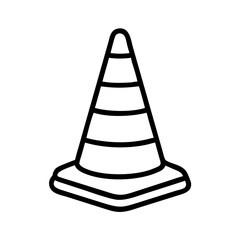 Simple Black  Road Construction Cone Vector Silhouette outline 