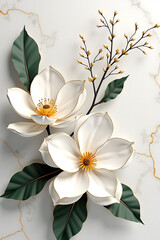 white cup of tea with flowers