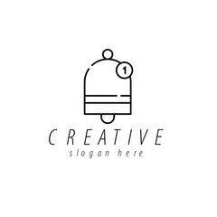 Creative Minimalist Bell Notification Logo Design