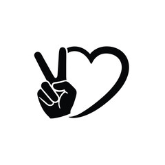 Peace love hand heart gesture symbol