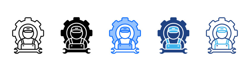 Technician Icon Set With Multiple Style Collection 