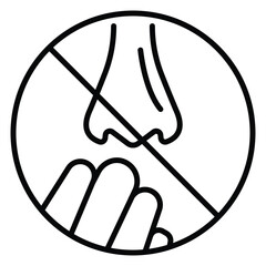 Face Hygiene No Nose Contact Vector Illustration