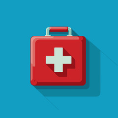 Modern First Aid Kit on a Vibrant Background