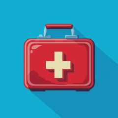 Modern First Aid Kit on a Vibrant Background