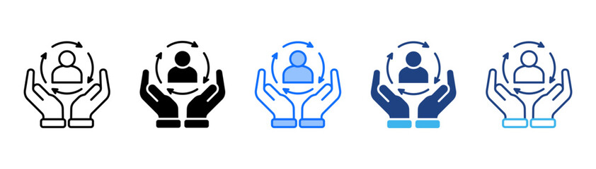 Retention Icon Set With Multiple Style Collection 