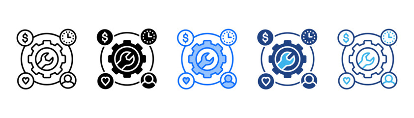 Resource Icon Set With Multiple Style Collection 