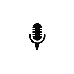 Simple black microphone icon design element