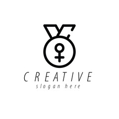 Creative Minimalist Female Award Logo Design