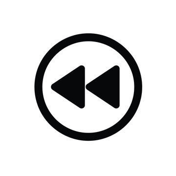Rewind button icon media player control symbol