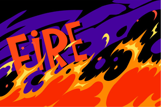 Comic book explosion fire, boom. Creative cartoon art design. Hand drawn vbector illustration 
