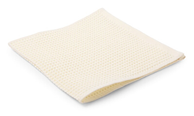 One clean waffle towel isolated on white