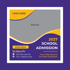 School Admission Social Media and Instagram Template