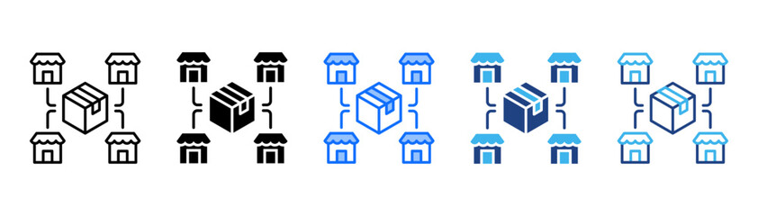 Distribution Icon Set With Multiple Style Collection 