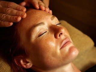 Relaxing Facial Massage for Woman with Freckles at a Spa Retreat