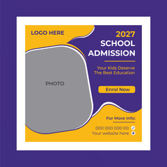 School Admission Social Media and Instagram Template