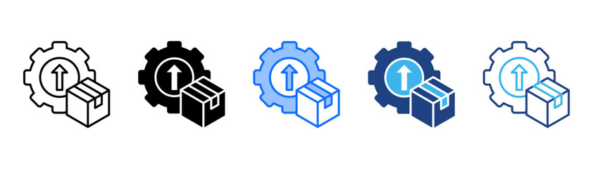 Mass Production Icon Set With Multiple Style Collection 