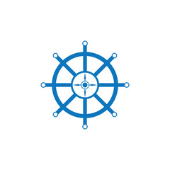 Obraz premium steering ship logo and vector template