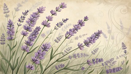 Naklejka premium vintage lavender flowers background