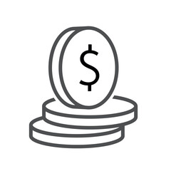 Coin with dollar symbol icon. Money icon. Coins sign. Money symbol.