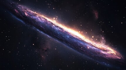 Spectacular galaxy with stars and nebulae in deep space