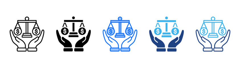 Equity Icon Set With Multiple Style Collection 