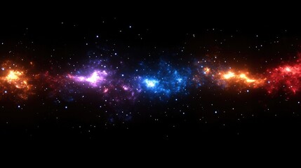 Colorful nebula with stars in deep space against a black background