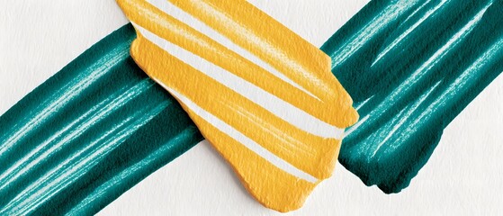 Vibrant paint strokes, bold teal and bright yellow abstract design, ideal for art projects or creative visuals.