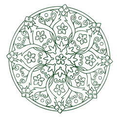 Vintage Floral Tile Design – Ornamental Geometric Pattern Art