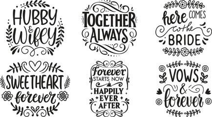 Fototapeta premium Romantic Wedding Typography Bundle with Modern Flair