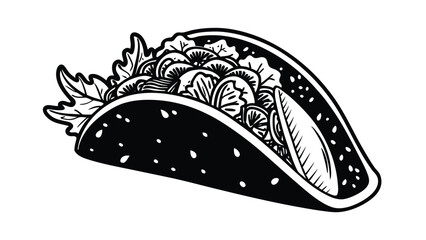 Taco Filled with Meat and Veggies