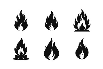 Fire Silhouette Vector Bundle – High-Quality Flame Illustrations for Designers

