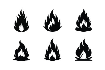 Fire Silhouette Vector Bundle – High-Quality Flame Illustrations for Designers

