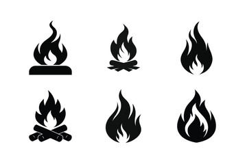 Fire Silhouette Vector Bundle – High-Quality Flame Illustrations for Designers

