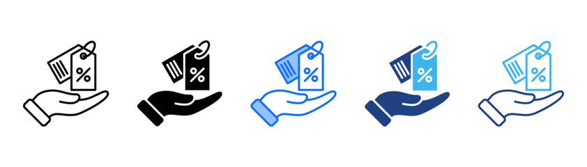 Discounts Icon Set With Multiple Style Collection 