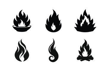 Fire Silhouette Vector Bundle – High-Quality Flame Illustrations for Designers


