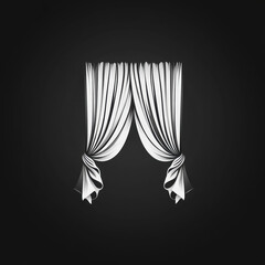 Elegant Curtains: Delicate folds of drapery, casting shadows. Capturing the grace and allure of interior design with a minimalist approach.